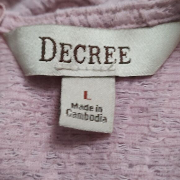 Decree dusty rose Lace Hi-Low Peplum Cap Sleeve Top Sz L - Picture 4 of 4